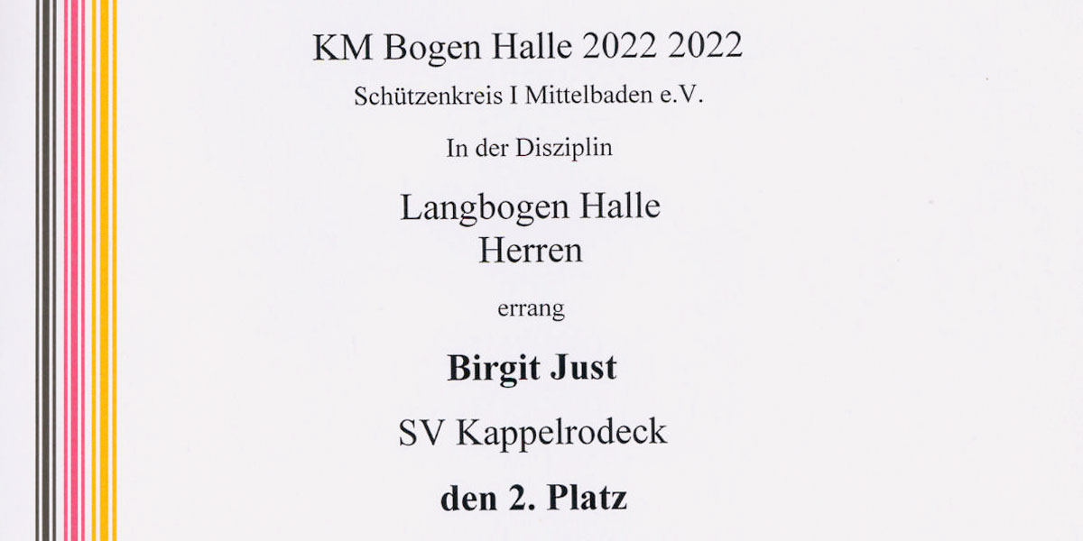 Kreismeisterschaft Bogen Halle 2022
